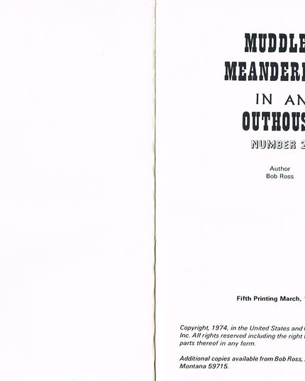 Muddled meanderings in an outhouse: No. 2