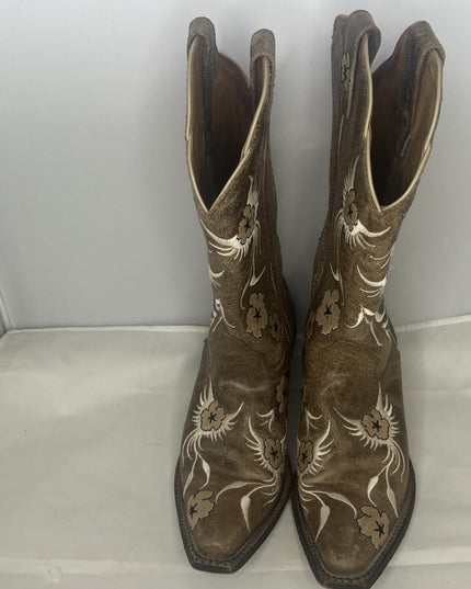 JB Dillon Boots - Womens 7B - Brown With Flowers - Style 252803