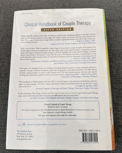 Clinical Handbook of Couple Therapy by Jay L. Lebow (2015, Hardcover)