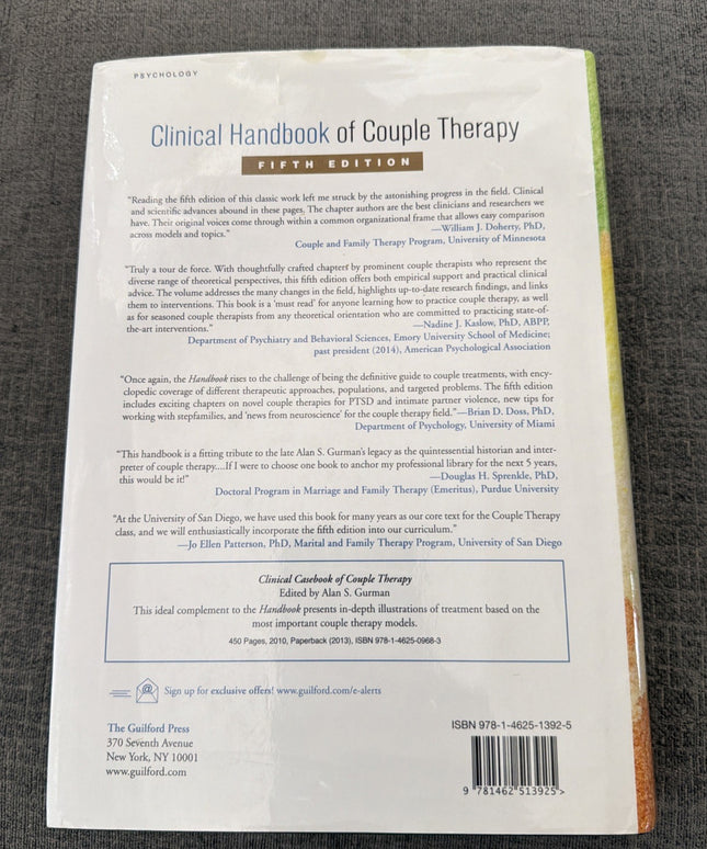 Clinical Handbook of Couple Therapy by Jay L. Lebow (2015, Hardcover)