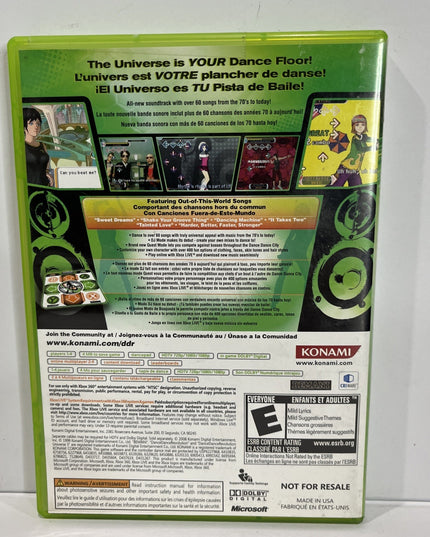 Dance Dance Revolution DDR Universe 3 (Xbox 360, 2008) Complete With Manual