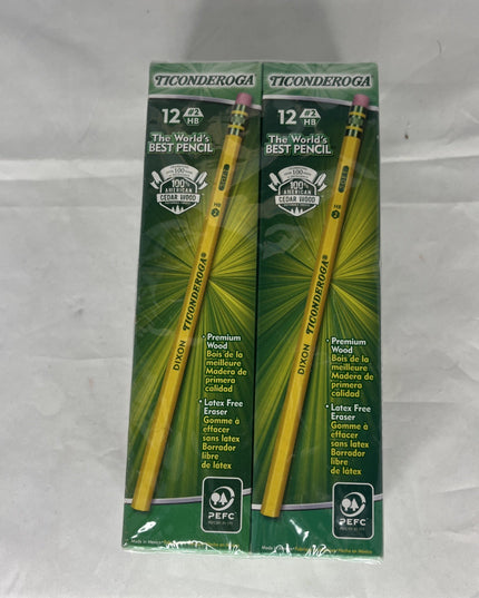Ticonderoga Dixon 2 Pencils HB Yellow 12 pack boxes - lot of 6 boxes