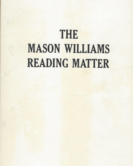 The Mason Williams Reading Matter