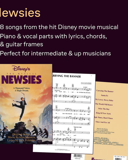 The Musical Newsies Piano/Vocal/Guitar Songbook | Intermediate Broadway Musical