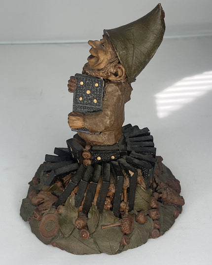 TOM CLARK CAIRN STUDIOS MOLDED RESIN GNOME FIGURE #94 FATS DOMINOES 1985