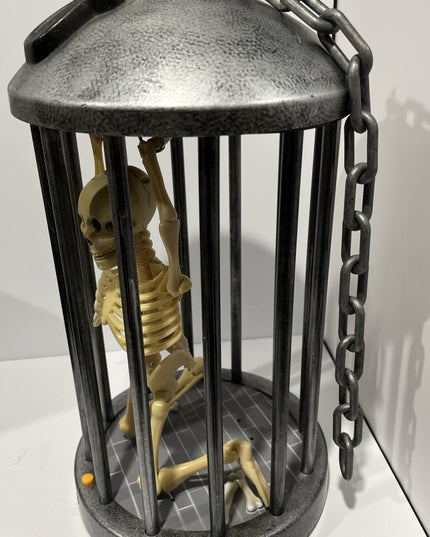 Gemmy Halloween Animated Skeleton In A Cage Motion Activated