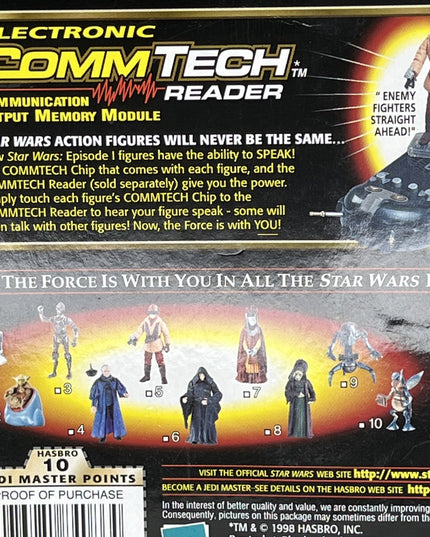 1998 Hasbro Star Wars Episode 1 Yoda w/ Jedi Council Chair Figure CommTech Chip