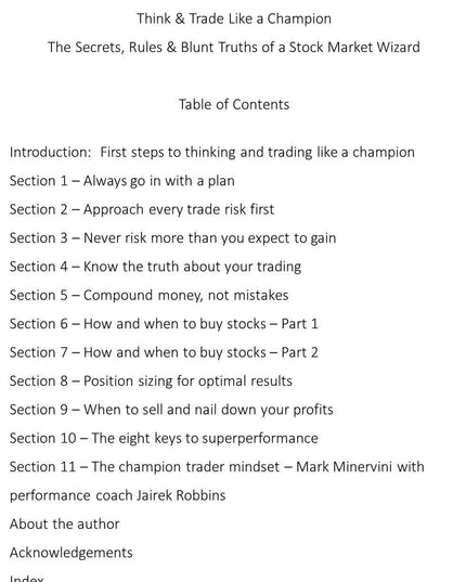Think & Trade Like a Champion: The Secrets, Rules & Blunt Truths of a Stock Mar