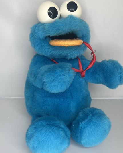 Sesame Street Yum Yum Cookie Monster Plush Talking Tyco 1997 Vintage