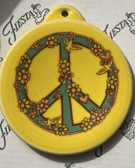 Fiesta Love & Peace Ornament - Sunflower Yellow