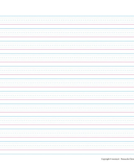 Writing Tablet - Abeka 1st Grade 1 Penmanship Student Lined Writing Paper