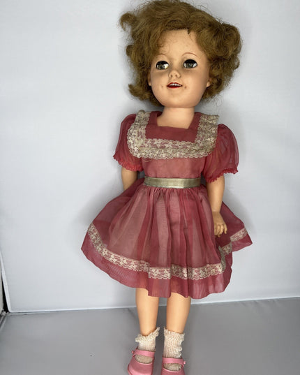 Vintage Shirley Temple Doll 18” - As Is - Pink Dress