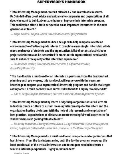 Total Internship Management: A Guide to Creating the Ultimate Internship Progra