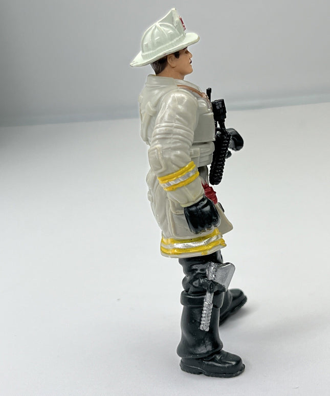 Chap Mei Fire Chief Plastic Action Figurine Fireman Posable Arms Legs