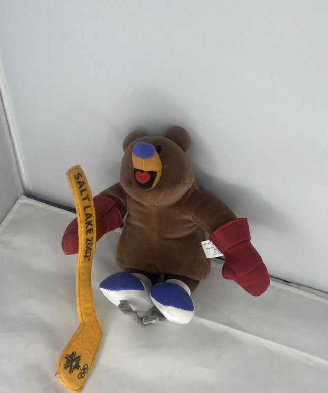 2002 Salt Lake City Winter Olympics Coal The Bear Beanbag 9" Plush Hockey