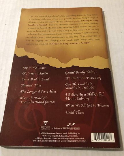 Ready to Sing Southern Gospel: 12 Favorite Gospel Songs, Vol. 1