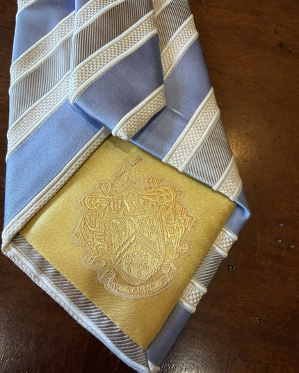 DONALD TRUMP Signature Collection Silk Necktie STRIPED Blue And Silver.