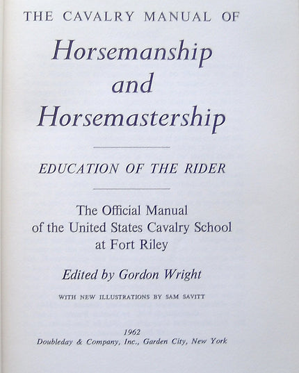 The Calvary Manual of Horsemanship & Horsemastership