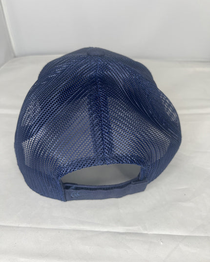 Magnolia Hat Cap Round Patch Quality Goods Webster Ave Blue Mesh Snapback Adj
