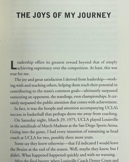 Wooden on Leadership: How to Create a Winning Organization