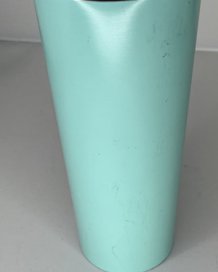 Starbucks Teal Aqua Light Blue Metal Tumbler Cold Cup 16oz - No Straw-