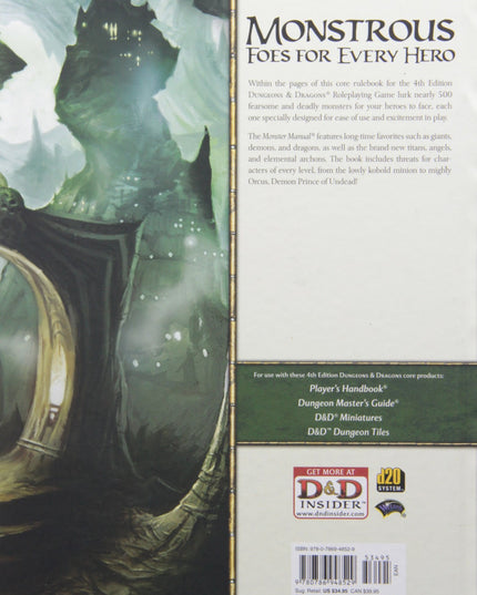 Dungeons & Dragons Monster Manual: Roleplaying Game Core Rules, 4th Edition