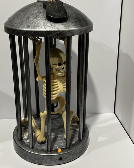 Gemmy Halloween Animated Skeleton In A Cage Motion Activated