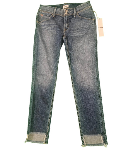 New Womens Hudson Jeans | 27 Mid-Rise Cat Skinny | Fringe Cut Out Bottom |  Blue
