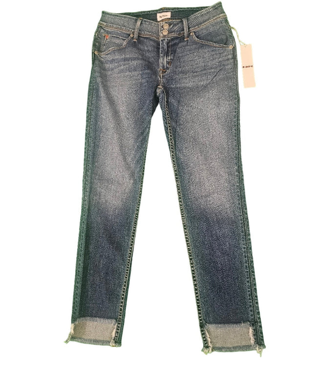 New Womens Hudson Jeans | 27 Mid-Rise Cat Skinny | Fringe Cut Out Bottom |  Blue