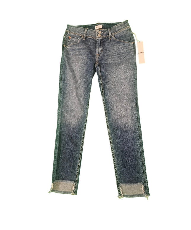 New Womens Hudson Jeans | 27 Mid-Rise Cat Skinny | Fringe Cut Out Bottom |  Blue