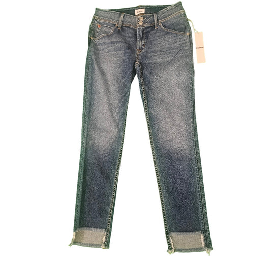 New Womens Hudson Jeans | 27 Mid-Rise Cat Skinny | Fringe Cut Out Bottom |  Blue