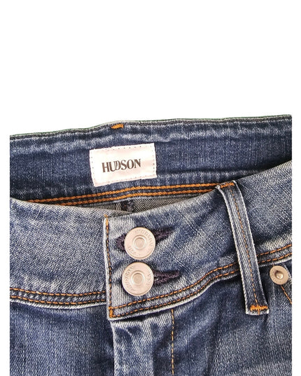 New Womens Hudson Jeans | 27 Mid-Rise Cat Skinny | Fringe Cut Out Bottom |  Blue
