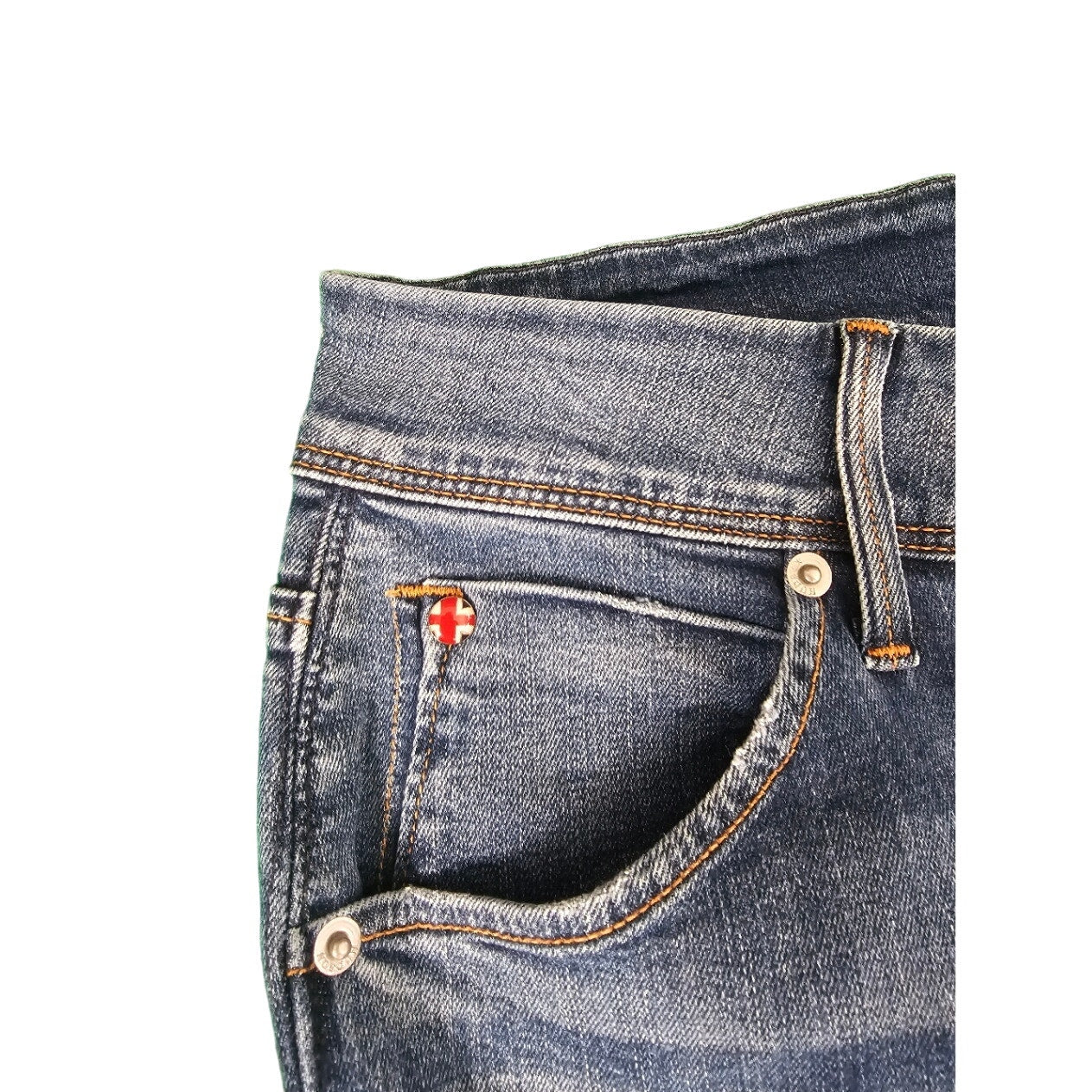 New Womens Hudson Jeans | 27 Mid-Rise Cat Skinny | Fringe Cut Out Bottom |  Blue