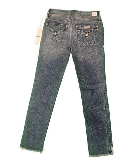 New Womens Hudson Jeans | 27 Mid-Rise Cat Skinny | Fringe Cut Out Bottom |  Blue