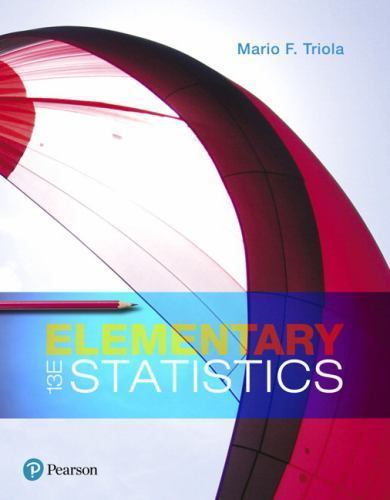 Elementary Statistics by Mario Triola (2017, Hardcover)