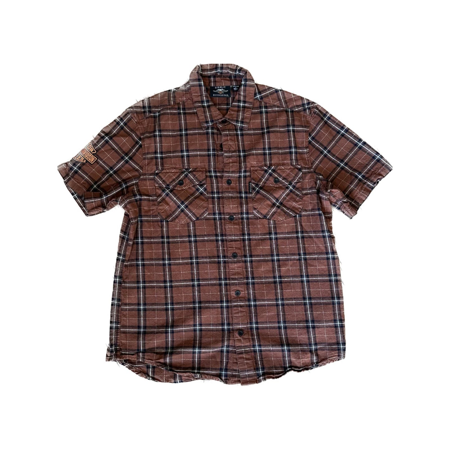 HARLEY DAVIDSON | Mens Plaid Button Down Shirt | Size L